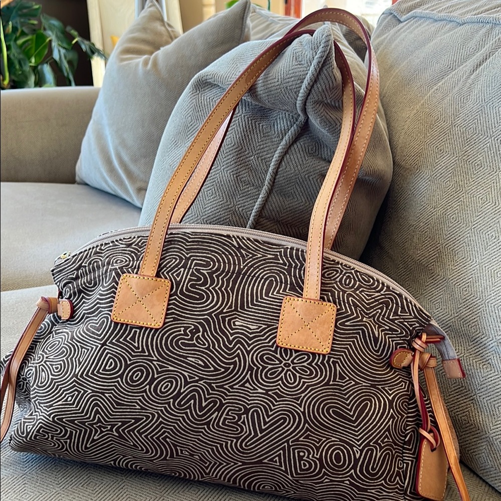 Dooney & Bourke Brown and Tan Shoulder Bag with Quilted Design